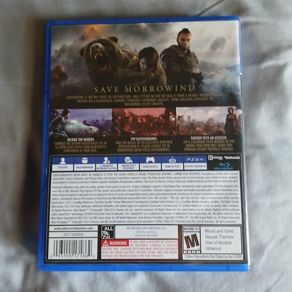 THE ELDER SCROLLS ONLINE MORROWIND PLAYSTATION 4 BETHESDA NM CONDITION - Picture 2 of 4